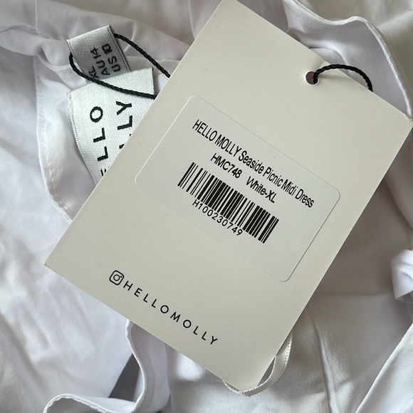 HELLO MOLLY Seaside Picnic Midi Dress White Size XL NEW - Picture 10 of 10